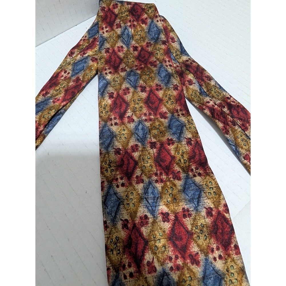 Ermenegildo Zegna 100% Silk Necktie Multicolor Geometric All Over Italy 57"